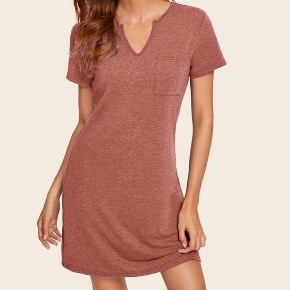 NWOT Split Neck Mini T-Shirt Dress